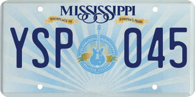 MS license plate YSP045
