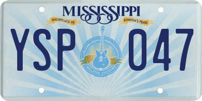 MS license plate YSP047