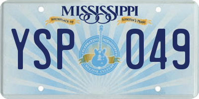MS license plate YSP049