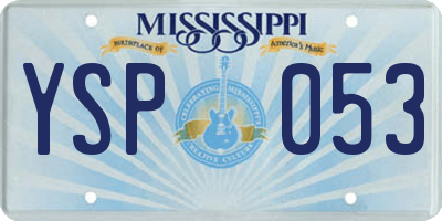 MS license plate YSP053