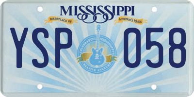 MS license plate YSP058