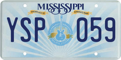 MS license plate YSP059