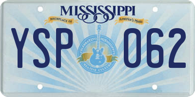 MS license plate YSP062