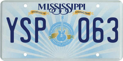 MS license plate YSP063