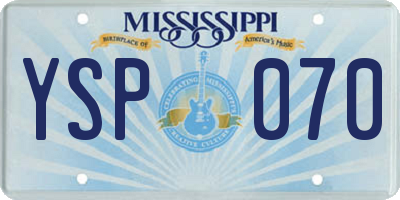 MS license plate YSP070