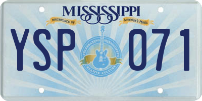 MS license plate YSP071