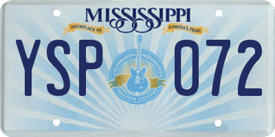MS license plate YSP072