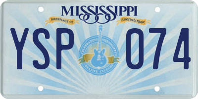 MS license plate YSP074