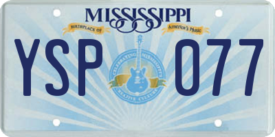 MS license plate YSP077