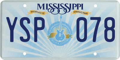 MS license plate YSP078