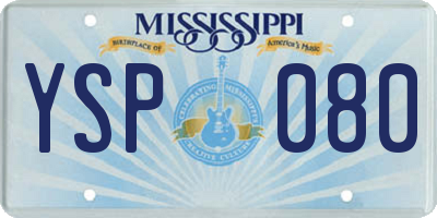 MS license plate YSP080