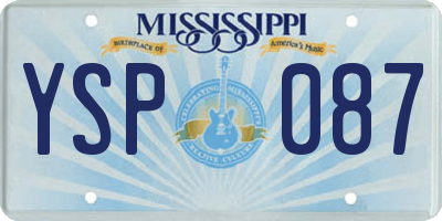 MS license plate YSP087