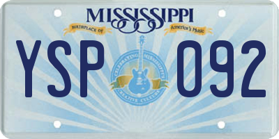 MS license plate YSP092