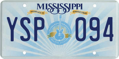 MS license plate YSP094