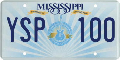 MS license plate YSP100