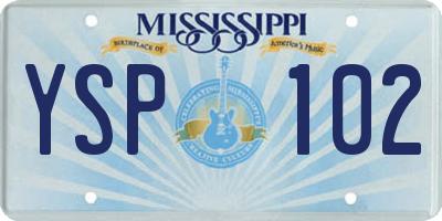 MS license plate YSP102