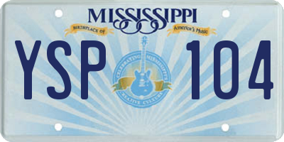 MS license plate YSP104