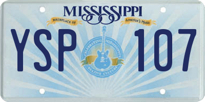 MS license plate YSP107