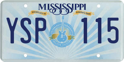 MS license plate YSP115