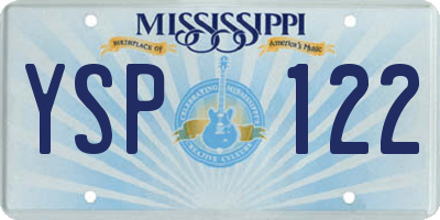 MS license plate YSP122