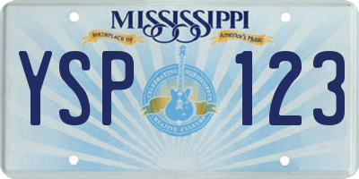 MS license plate YSP123