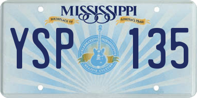 MS license plate YSP135