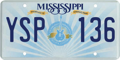 MS license plate YSP136