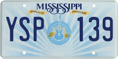 MS license plate YSP139