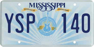 MS license plate YSP140