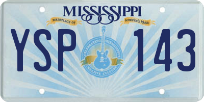 MS license plate YSP143