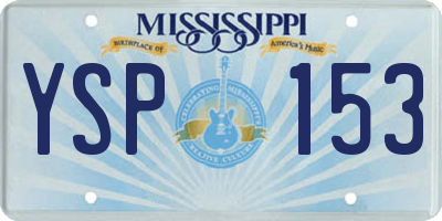 MS license plate YSP153