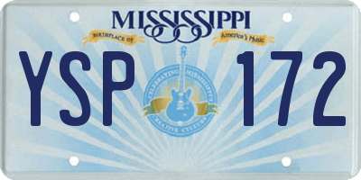 MS license plate YSP172