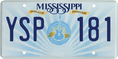 MS license plate YSP181