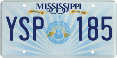 MS license plate YSP185
