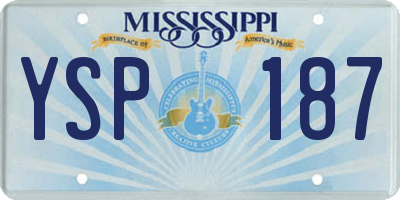 MS license plate YSP187
