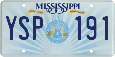 MS license plate YSP191