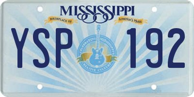 MS license plate YSP192