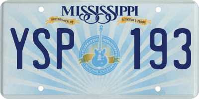 MS license plate YSP193