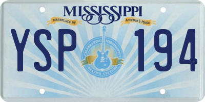 MS license plate YSP194