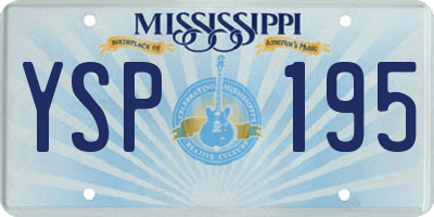 MS license plate YSP195