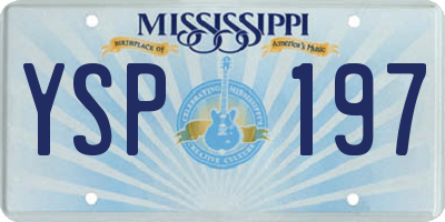 MS license plate YSP197