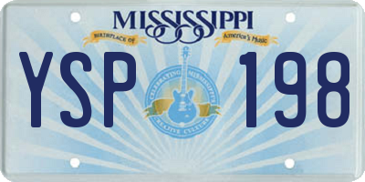 MS license plate YSP198