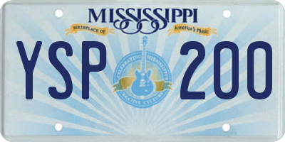 MS license plate YSP200