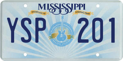 MS license plate YSP201