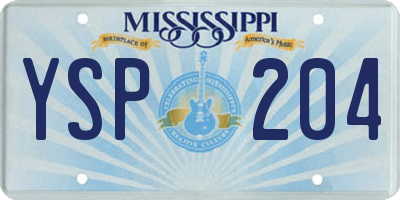 MS license plate YSP204