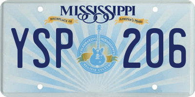 MS license plate YSP206