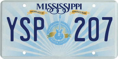 MS license plate YSP207