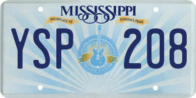 MS license plate YSP208