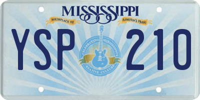 MS license plate YSP210