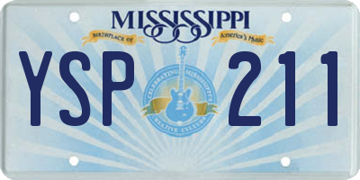 MS license plate YSP211